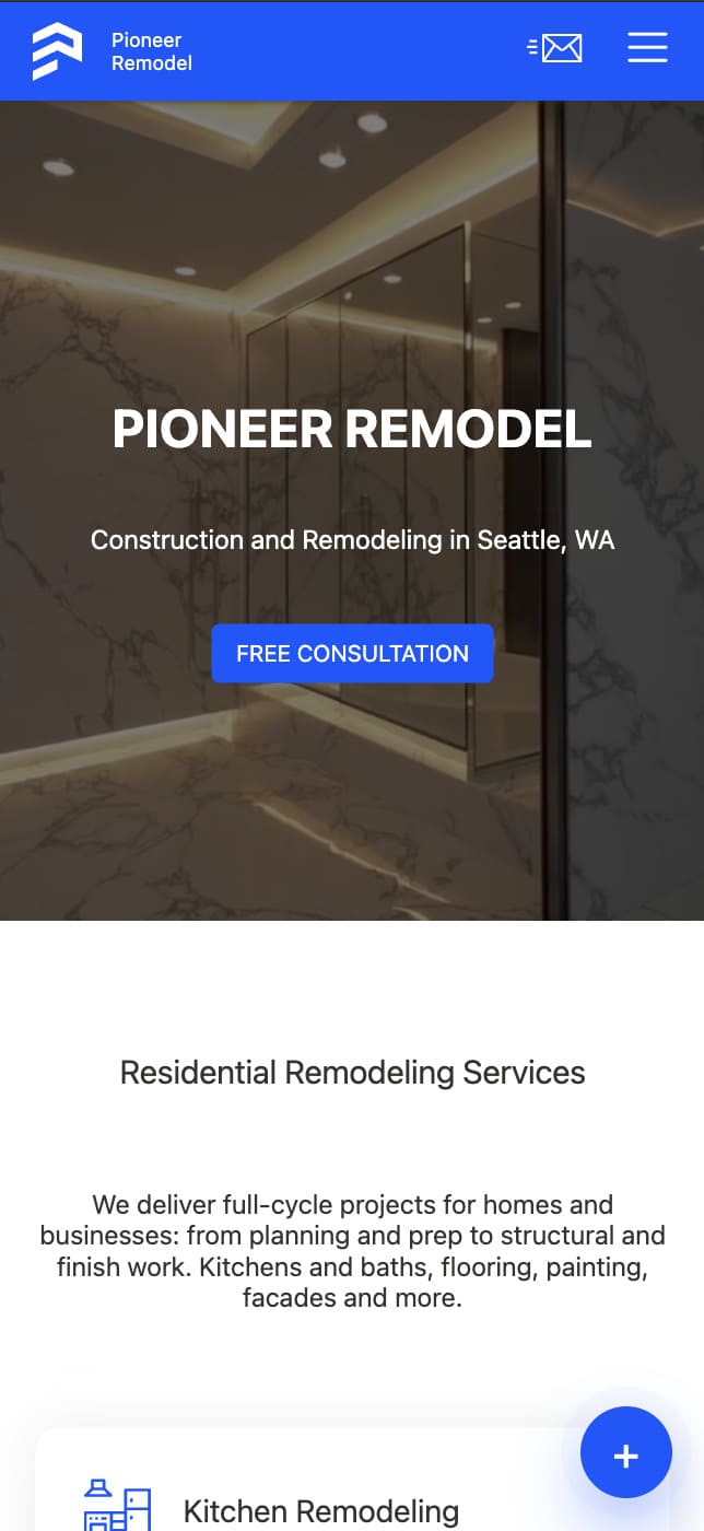 Pioneer Remodel mobile screenshot